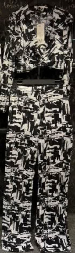 ست کراپ و شلوار ساتن پلیسه